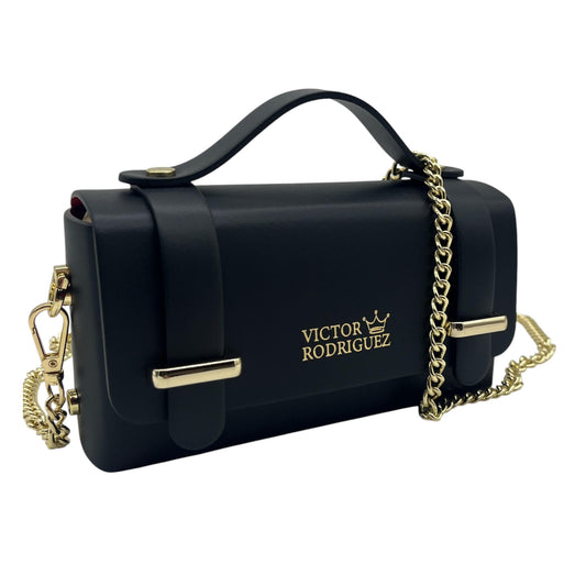 Borsa a Tracolla Elegante in Pelle Nera - VICTOR RODRIGUEZ
