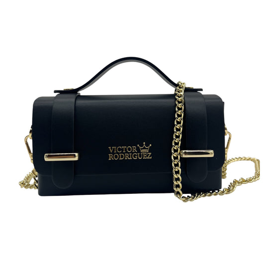 Borsa a Tracolla Elegante in Pelle Nera - VICTOR RODRIGUEZ